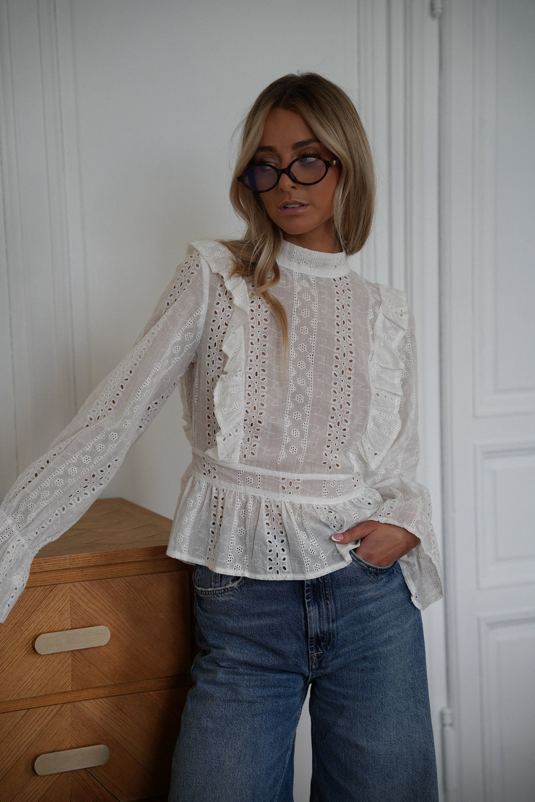 Sonya blanche - Blouse brodée