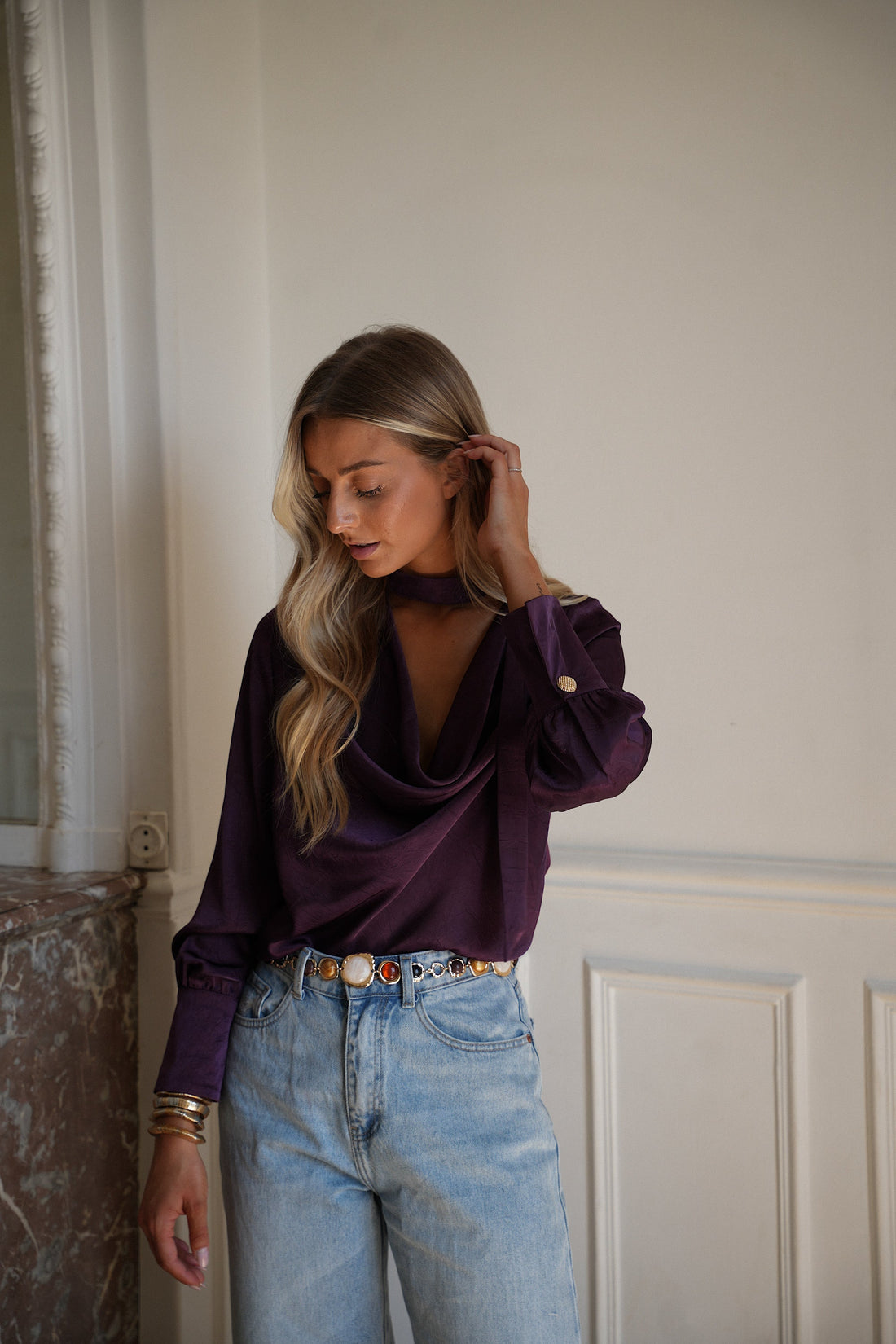 Sandra prune - Blouse fluide