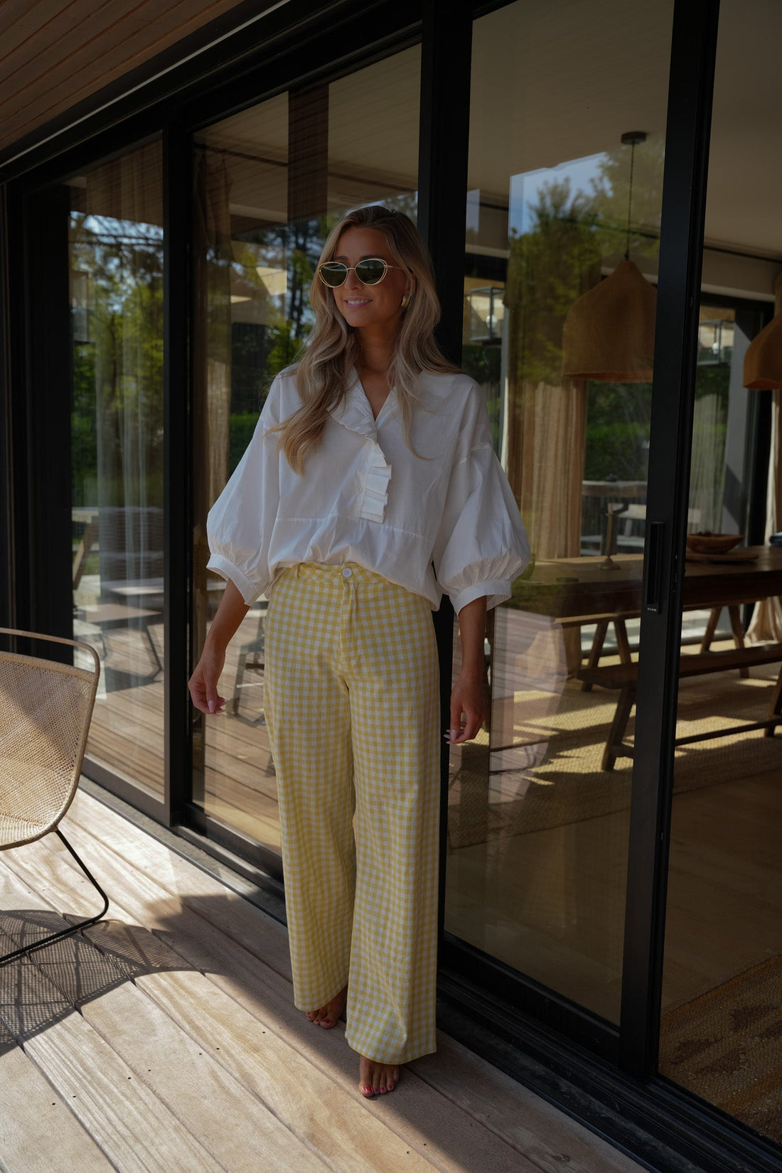 Julieth blanche - Blouse volantée