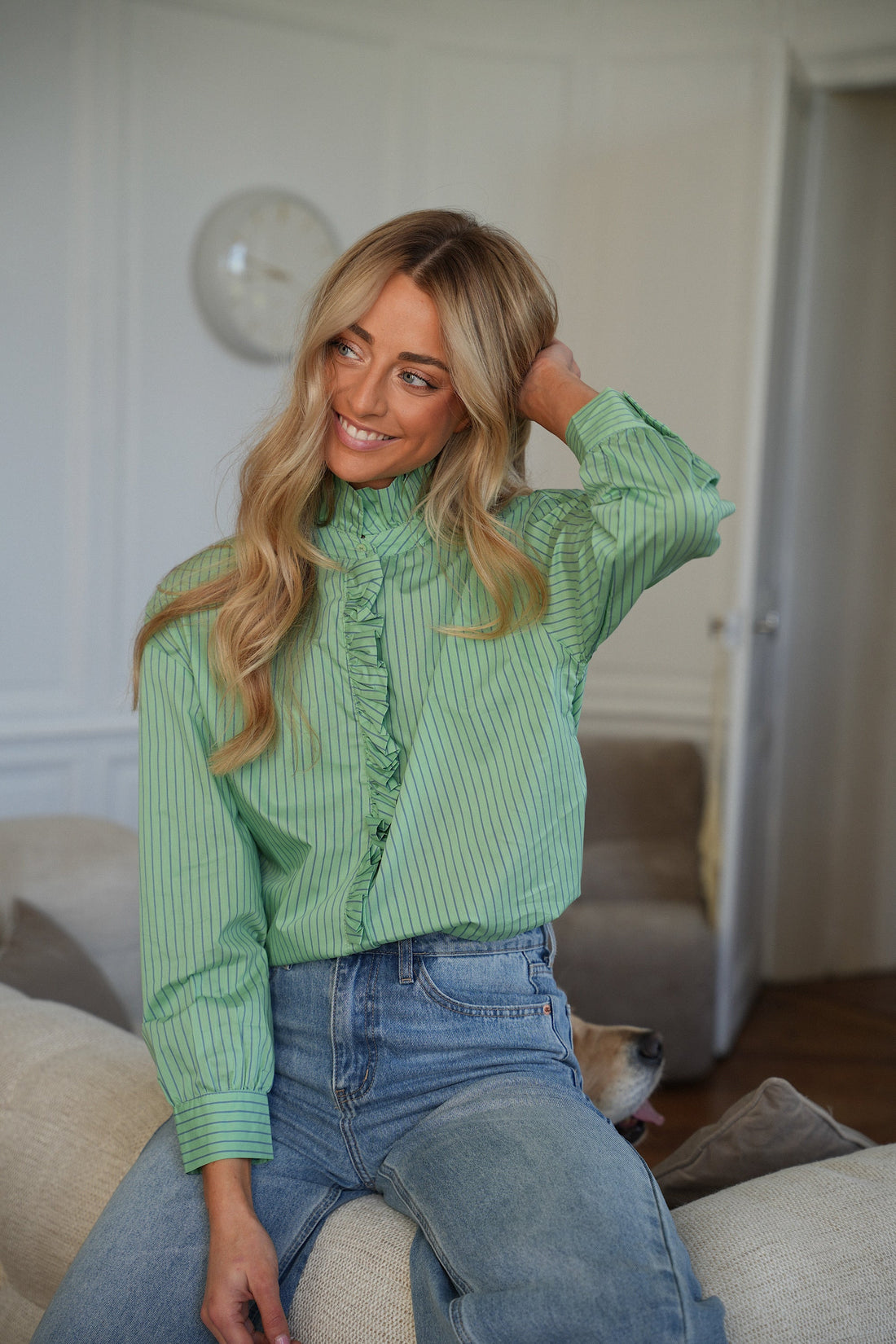 Jena verte - Blouse rayée